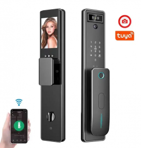 Tuya WiFi Smart Door Lock 3D Face Recognition Electronic Automation Smart Lock with Password IC Card Key Unlock Way