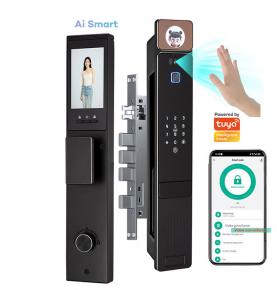 Digital Security Lock 3D Facial Recognition Palm Vein Recognition WIFI AI Smart Door Lock With Intercom Camera and Fingerprint Recognition